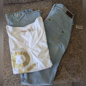 Women's New DKNY Jeans And A DKMY Shirt.